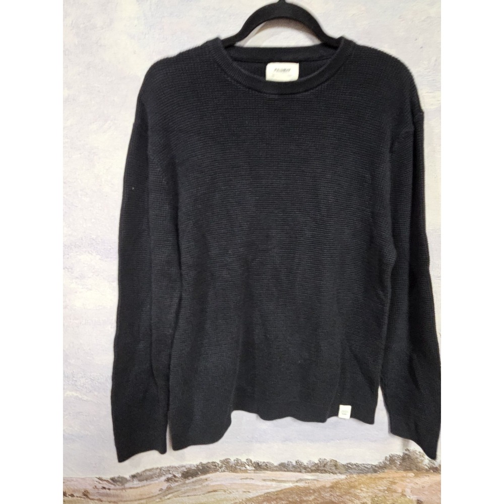 Pull & Bear Waffle-knit Jumper Black L Long Sleeve Cotton Blend